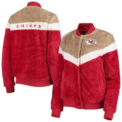 Women's G-III 4Her by Carl Banks Red/Cream Kansas City Chiefs Riot Squad Sherpa Full-Snap Jacket