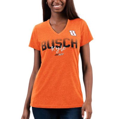 Women's G-III 4Her by Carl Banks Red Kyle Busch Snap V-Neck T-Shirt in Orange