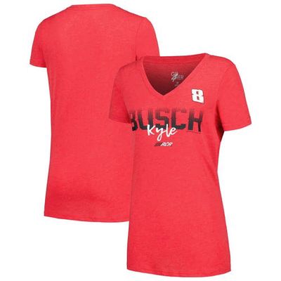 Women's G-III 4Her by Carl Banks Red Kyle Busch Snap V-Neck T-Shirt