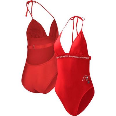 Women's G-III 4Her by Carl Banks Red Tampa Bay Buccaneers Full Count One-Piece Swimsuit