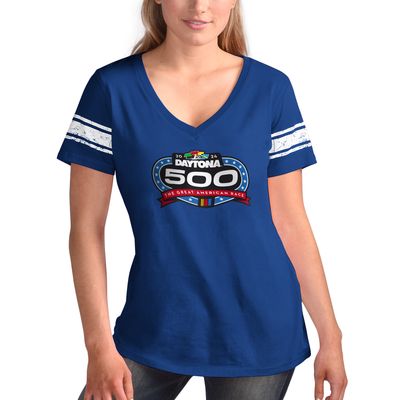 Women's G-III 4Her by Carl Banks Royal 2024 Daytona 500 V-Neck T-Shirt