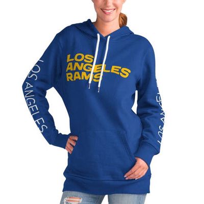 Women's G-III 4Her by Carl Banks Royal Los Angeles Rams Extra Inning Pullover Hoodie