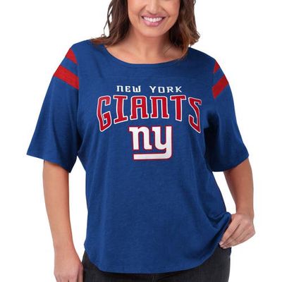 Women's G-III 4Her by Carl Banks Royal New York Giants Plus Size Linebacker T-Shirt