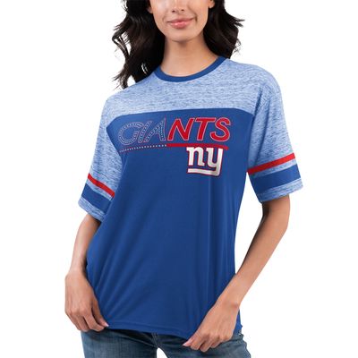 Women's G-III 4Her by Carl Banks Royal New York Giants Track T-Shirt