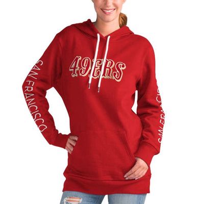 Women's G-III 4Her by Carl Banks Scarlet San Francisco 49ers Extra Inning Pullover Hoodie