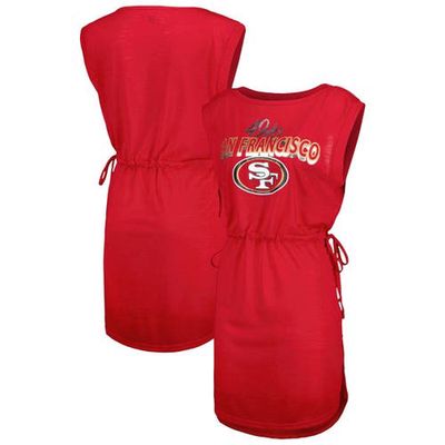 Women's G-III 4Her by Carl Banks Scarlet San Francisco 49ers G. O.A. T. Swimsuit Cover-Up