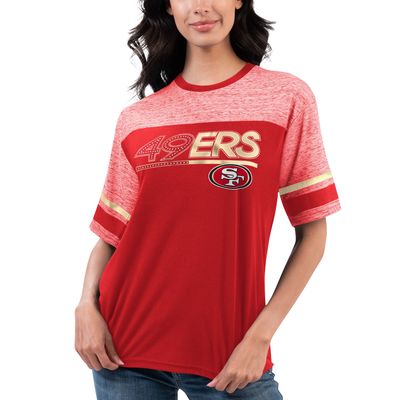 Women's G-III 4Her by Carl Banks Scarlet San Francisco 49ers Track T-Shirt