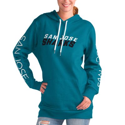 Women's G-III 4Her by Carl Banks Teal San Jose Sharks Overtime Pullover Hoodie