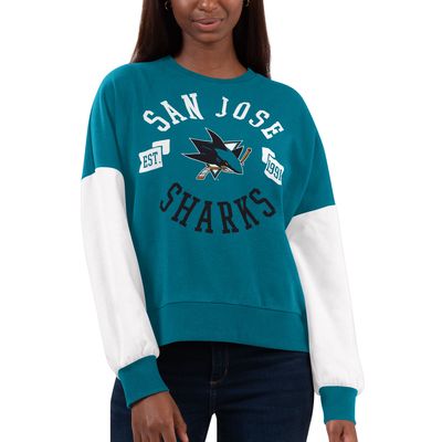 Women's G-III 4Her by Carl Banks Teal San Jose Sharks Team Pride Pullover Sweatshirt