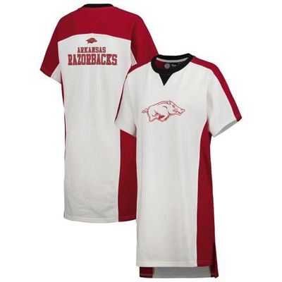 Women's G-III 4Her by Carl Banks White Arkansas Razorbacks Home Run T-Shirt Dress