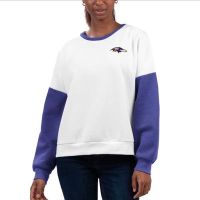 Women's G-III 4Her by Carl Banks White Baltimore Ravens A-Game Pullover Sweatshirt