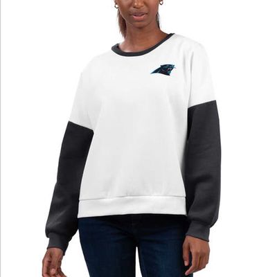 Women's G-III 4Her by Carl Banks White Carolina Panthers A-Game Pullover Sweatshirt