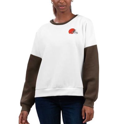 Women's G-III 4Her by Carl Banks White Cleveland Browns A-Game Pullover Sweatshirt