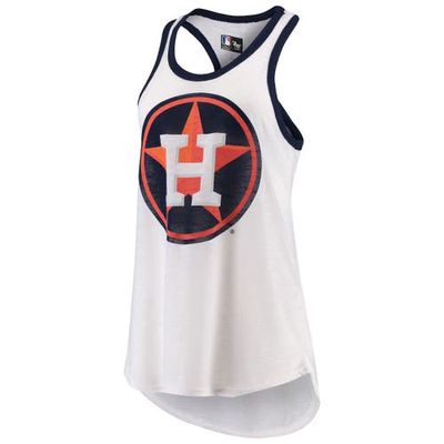 Women's G-III 4Her by Carl Banks White Houston Astros Tater Racerback Tank Top