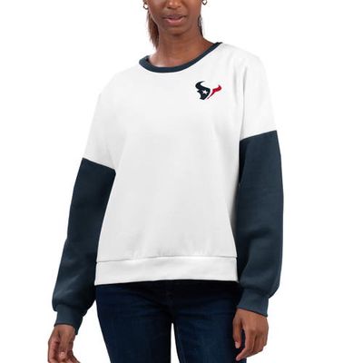 Women's G-III 4Her by Carl Banks White Houston Texans A-Game Pullover Sweatshirt