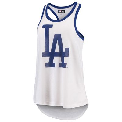 Women's G-III 4Her by Carl Banks White Los Angeles Dodgers Tater Racerback Tank Top