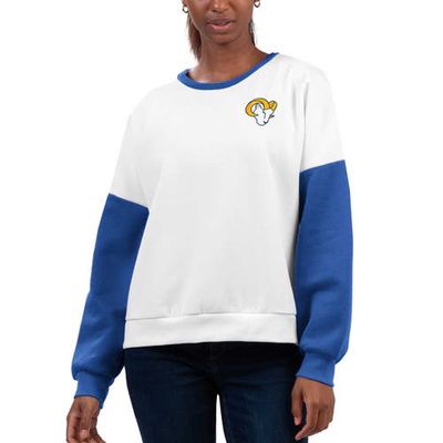 Women's G-III 4Her by Carl Banks White Los Angeles Rams A-Game Pullover Sweatshirt