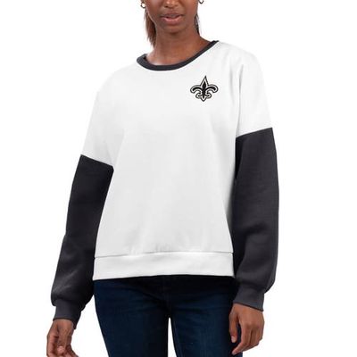 Women's G-III 4Her by Carl Banks White New Orleans Saints A-Game Pullover Sweatshirt