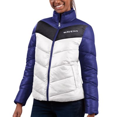 Women's G-III 4Her by Carl Banks White/Purple Baltimore Ravens New Star Quilted Full-Zip Jacket