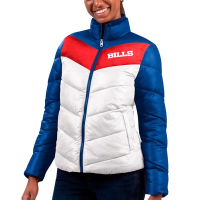 Women's G-III 4Her by Carl Banks White/Royal Buffalo Bills New Star Quilted Full-Zip Jacket