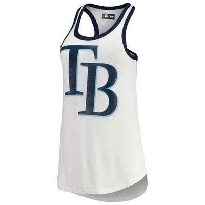 Women's G-III 4Her by Carl Banks White Tampa Bay Rays Tater Racerback Tank Top