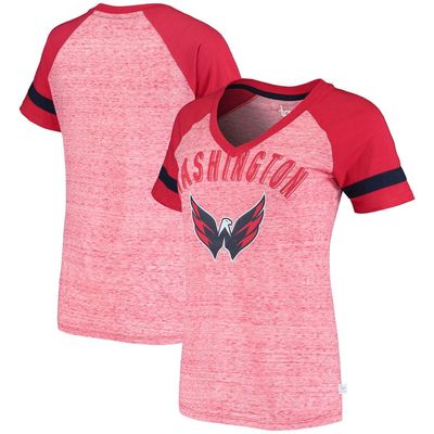 Women's G-III Sports by Carl Banks Red Washington Capitals Double Play V-Neck T-Shirt