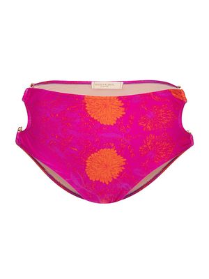Women's Gabriela Chain-Embellished Bikini Bottom - Azulejo Pink - Size Medium - Azulejo Pink - Size Medium