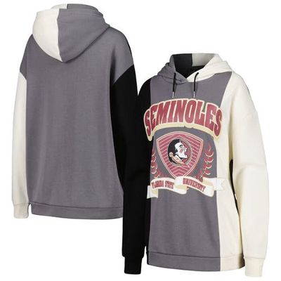 Women's Gameday Couture Black Florida State Seminoles Hall of Fame Colorblock Pullover Hoodie in Gray