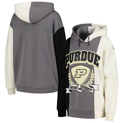 Women's Gameday Couture Black Purdue Boilermakers Hall of Fame Colorblock Pullover Hoodie