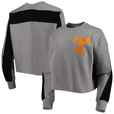 Women's Gameday Couture Gray Tennessee Volunteers Back To Reality Colorblock Pullover Sweatshirt