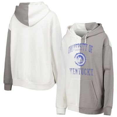 Women's Gameday Couture Gray/White Kentucky Wildcats Split Pullover Hoodie