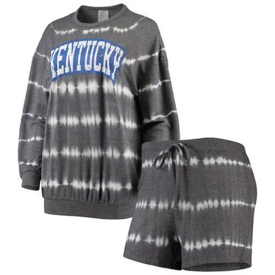 Women's Gameday Couture Heathered Charcoal Kentucky Wildcats All About Stripes Tri-Blend Long Sleeve T-Shirt & Shorts Set in Heather Charcoal at