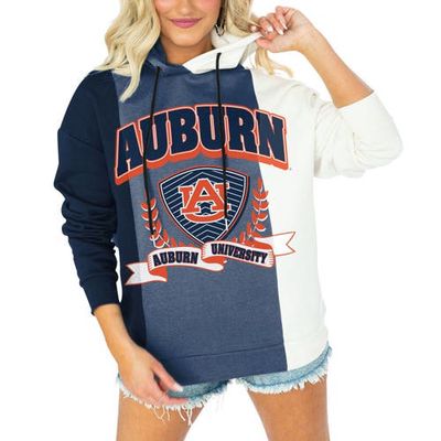 Women's Gameday Couture Navy Auburn Tigers Hall of Fame Colorblock Pullover Hoodie