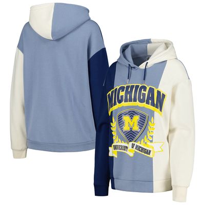 Women's Gameday Couture Navy Michigan Wolverines Hall of Fame Colorblock Pullover Hoodie