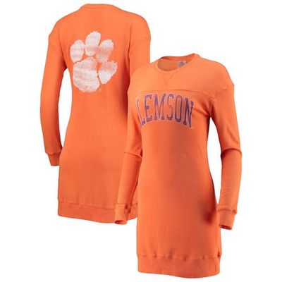 Women's Gameday Couture Orange Clemson Tigers 2-Hit Sweatshirt Mini Dress