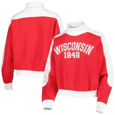 Women's Gameday Couture Red Wisconsin Badgers Make it a Mock Sporty Pullover Sweatshirt