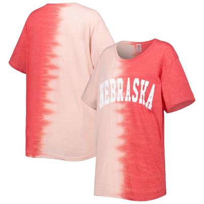 Women's Gameday Couture Scarlet Nebraska Huskers Find Your Groove Split-Dye T-Shirt