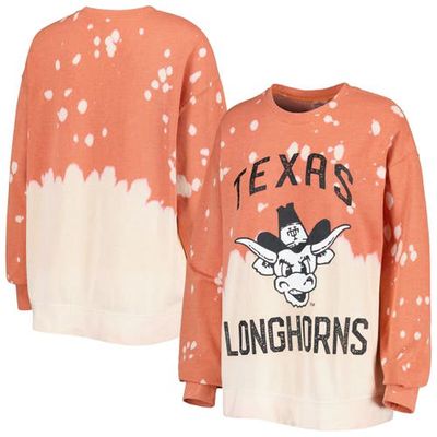 Women's Gameday Couture Texas Orange Texas Longhorns Twice As Nice Faded Dip-Dye Pullover Long Sleeve Top