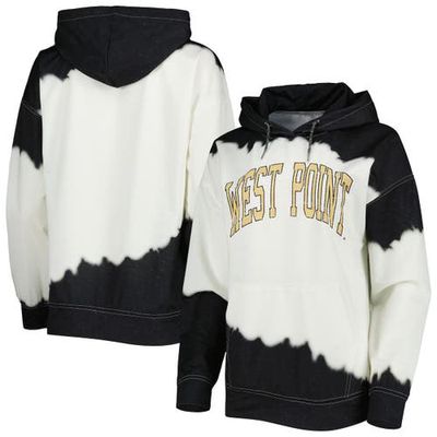 Women's Gameday Couture White/Black Army Black Knights For the Fun Double Dip-Dyed Pullover Hoodie
