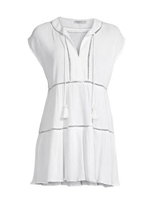 Women's Gari Cotton Tiered Lace Cover-Up - Fresh White - Size XL