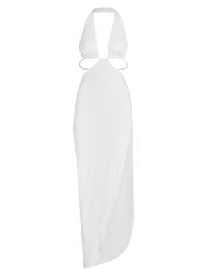 Women's Gia Halter Cut-Out Maxi Dress - Vanilla - Size Small - Vanilla - Size Small
