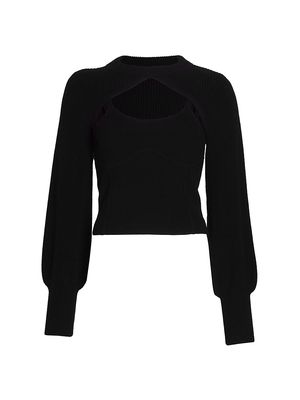 Women's Gia Knit Shrug & Tank Combo - Black - Size XS - Black - Size XS