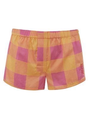 Women's Gingham Pajama Shorts - Berry Pink Citrus - Size Small - Berry Pink Citrus - Size Small