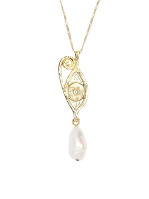 Women's Golden Ayla Pearl Necklace - Yellow Gold - Yellow Gold