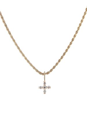Women's Goldtone & 0.28 TCW Diamond Cross Pendant Necklace - Yellow Gold - Yellow Gold