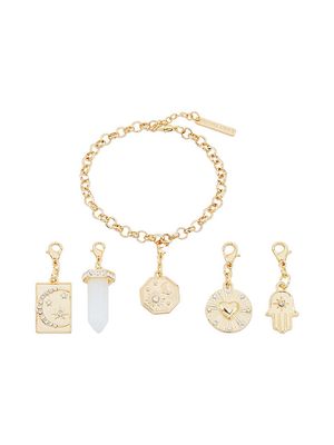 Women's Goldtone & Glass Crystal Interchangeable Charm Bracelet - Gold - Gold