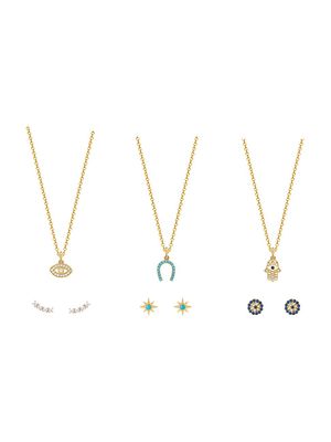 Women's Goldtone & Glass Crystal Necklace & Earrings Set - Gold