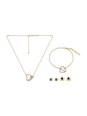 Women's Goldtone & Glass Crystal Necklace, Bracelet & Earrings Set - Gold - Gold