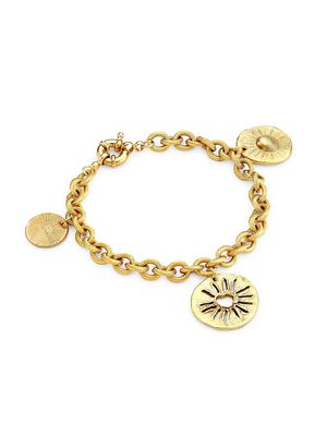 Women's Goldtone Medallion Charm Bracelet - Gold - Gold