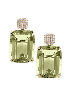 Women's Gossip 18K Gold, Diamond & Prasiolite Drop Earrings - Green - Green